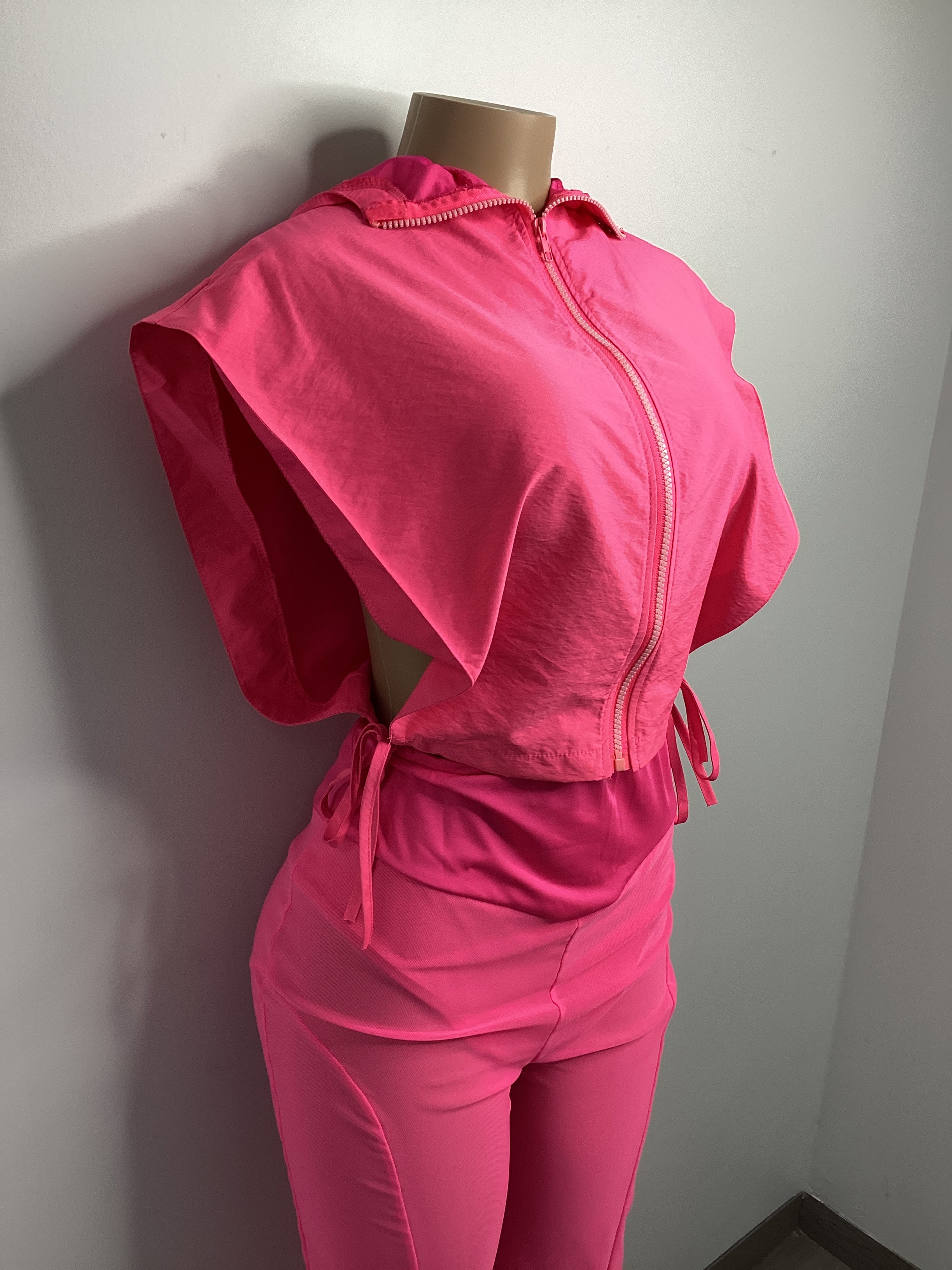 Neon Athletic Hood Jacket Mesh Legging Set - Closet Space