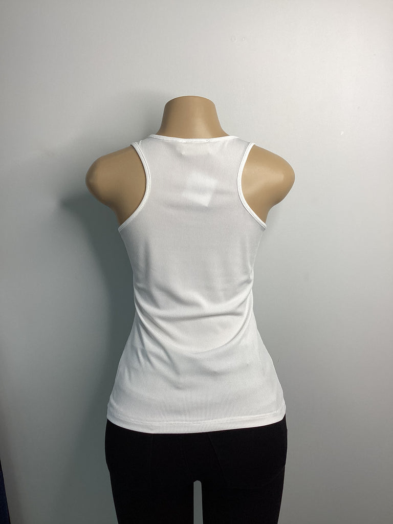 Buttoned Ribbed Tank Top - Closet Space