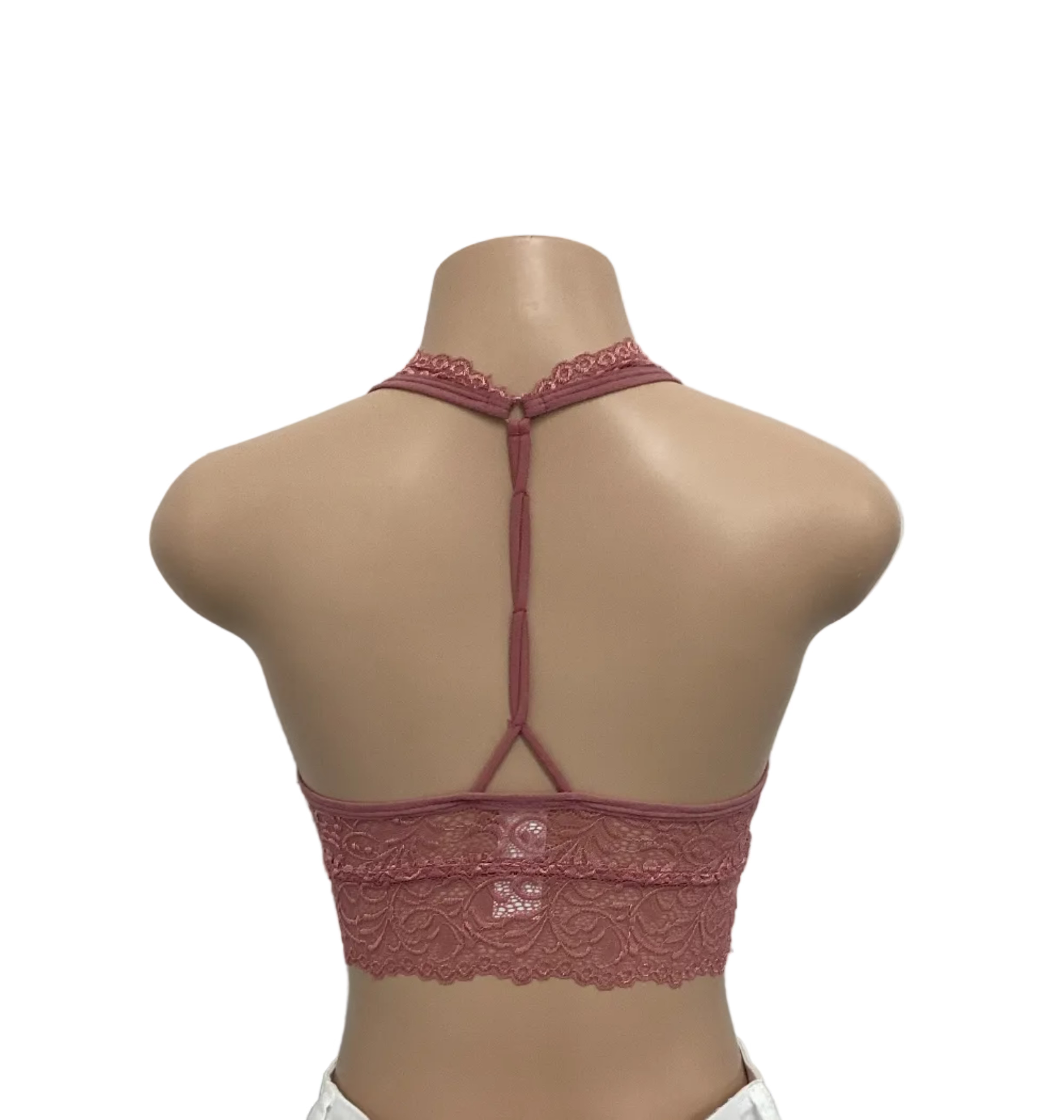Lace Halter Cross Back Bralette - Closet Space