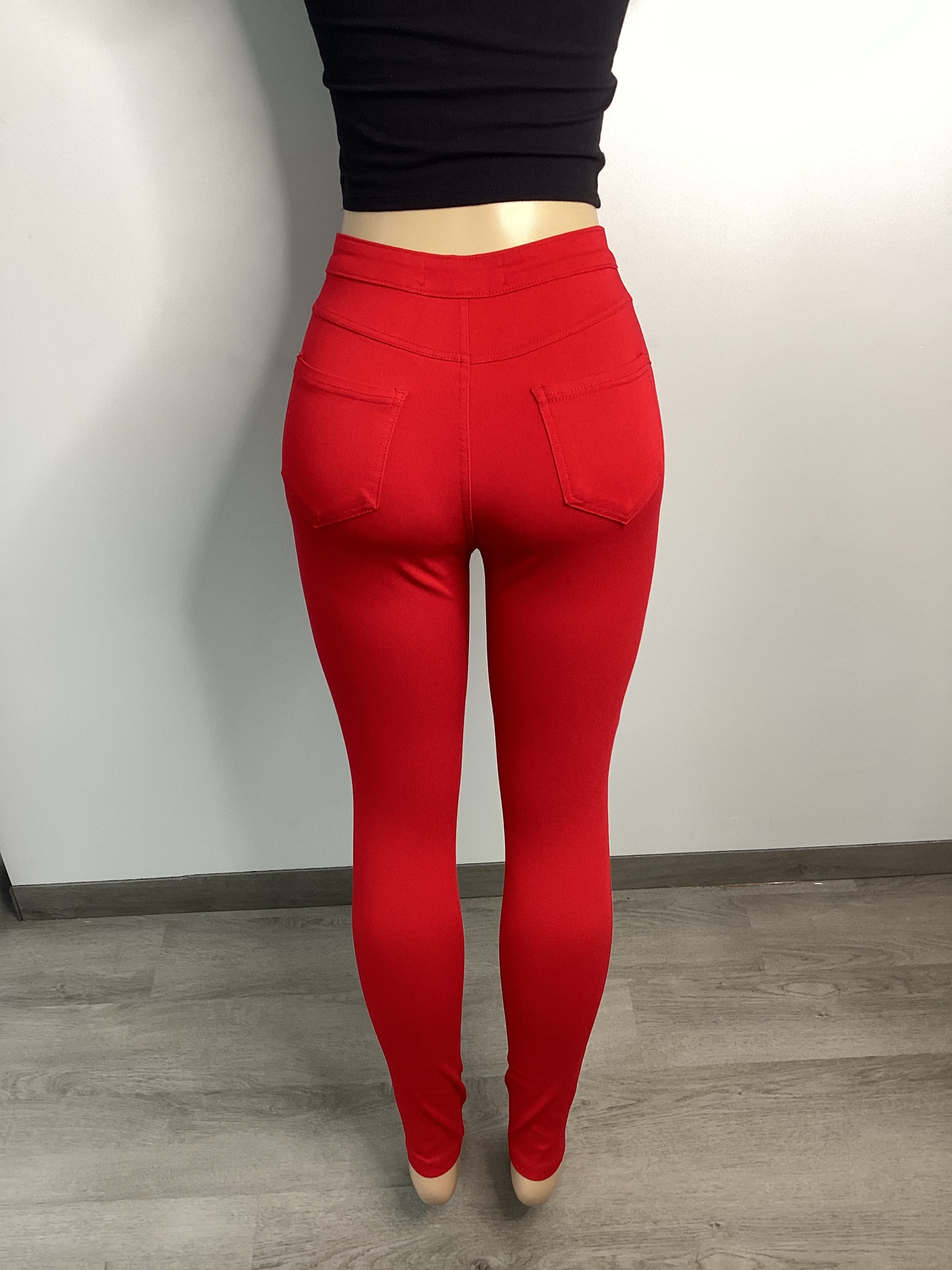 Stretch Color Denim Distressed Jegging - Closet Space