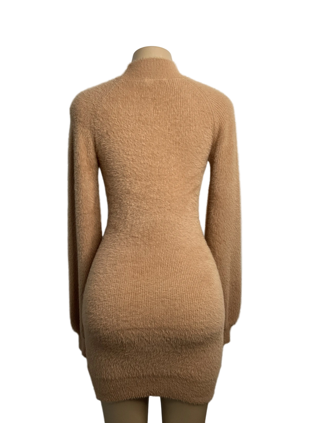 Mock Neck Bodycon Ribbed Sweater Dress