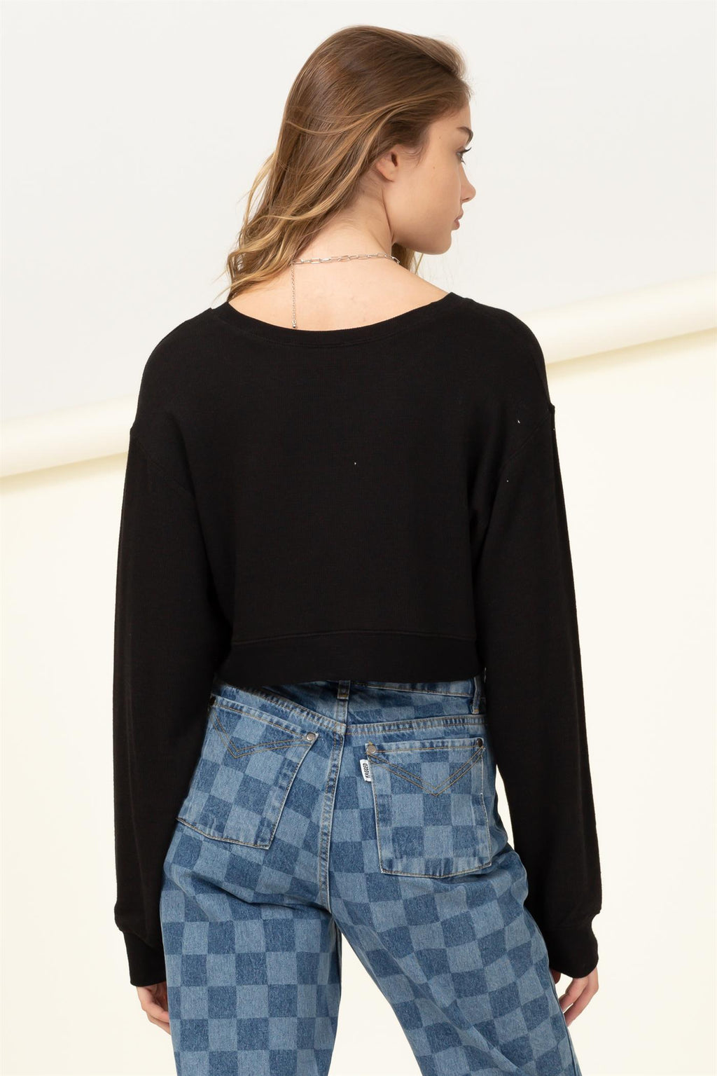 Long Sleeve Crop Boxy Sweatshirt - Closet Space