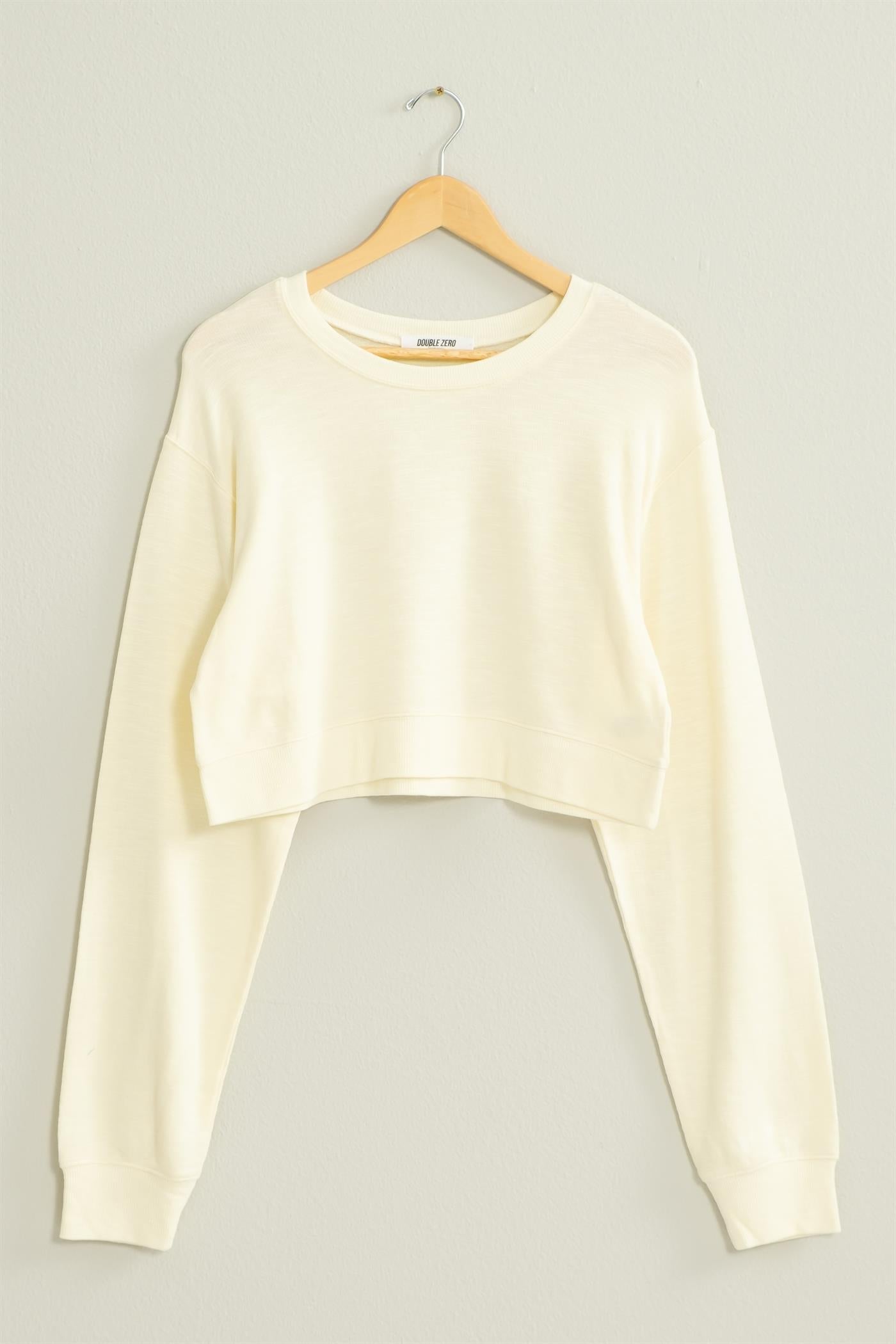 Long Sleeve Crop Boxy Sweatshirt - Closet Space
