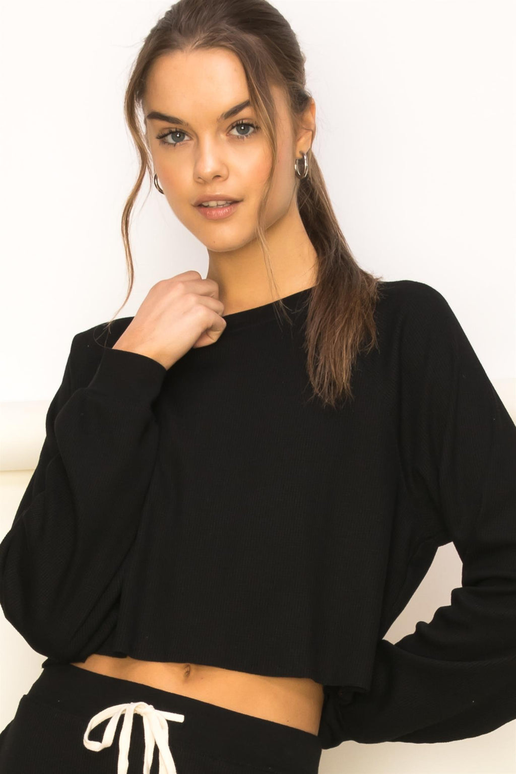 Thermal Raglan Knit Miss Cozy Top - Closet Space