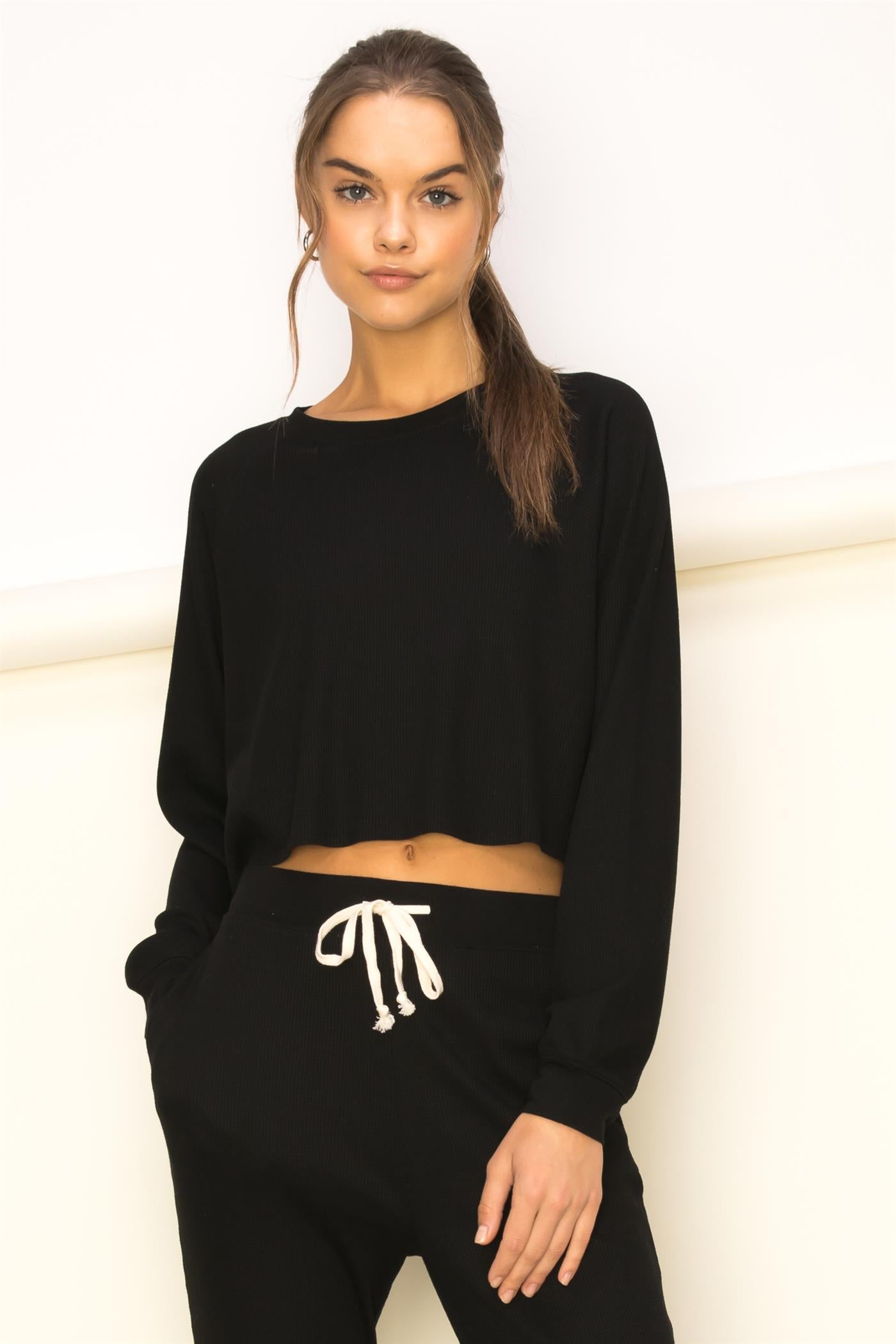 Thermal Raglan Knit Miss Cozy Top - Closet Space