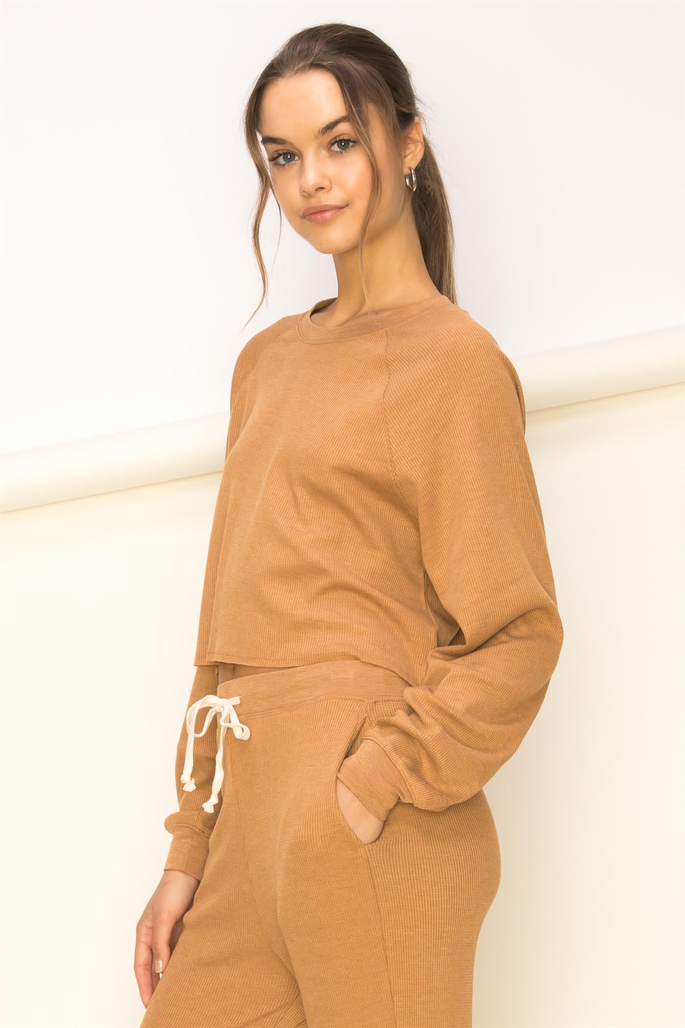 Thermal Raglan Knit Miss Cozy Top - Closet Space