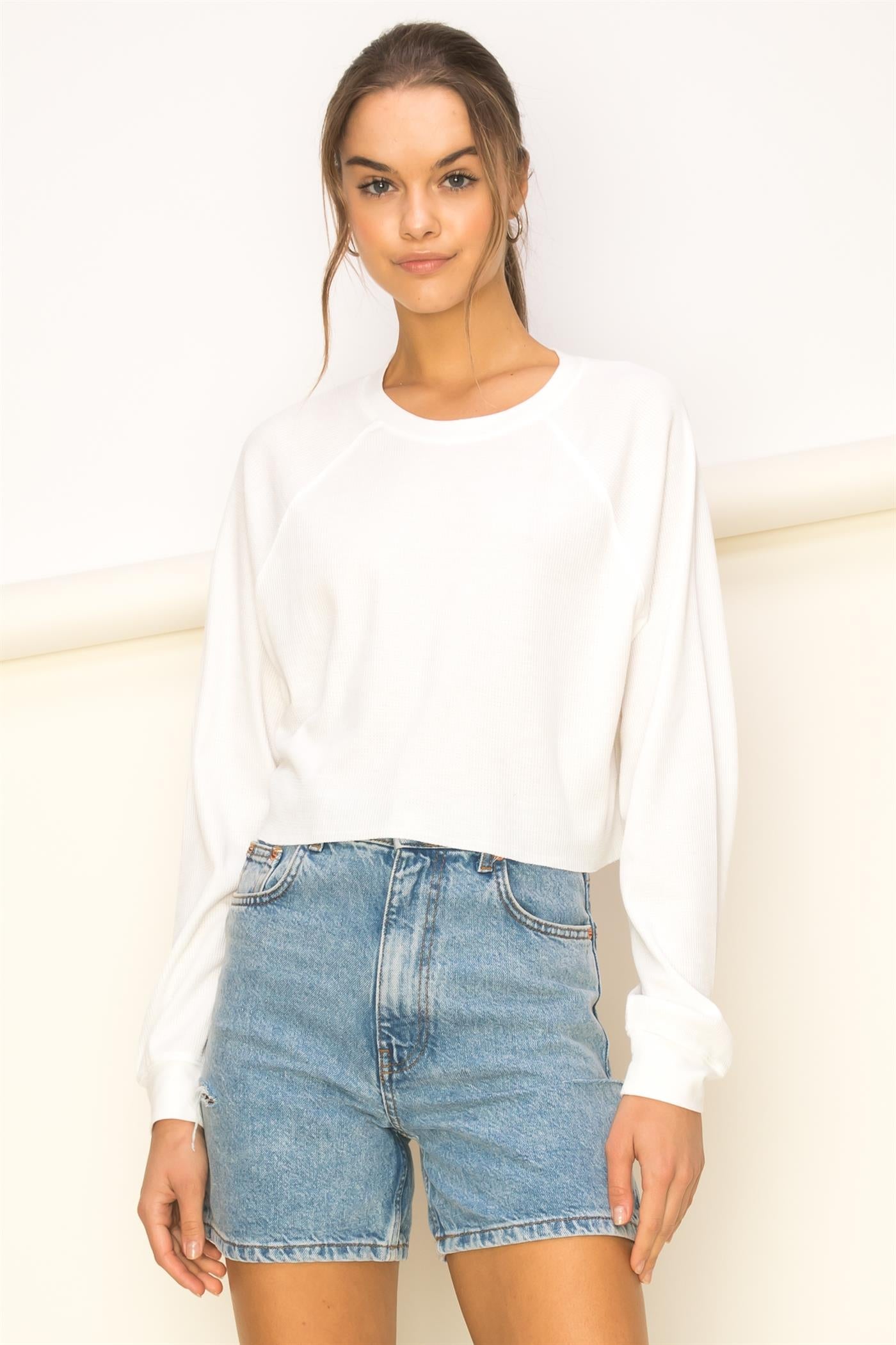 Thermal Raglan Knit Miss Cozy Top - Closet Space