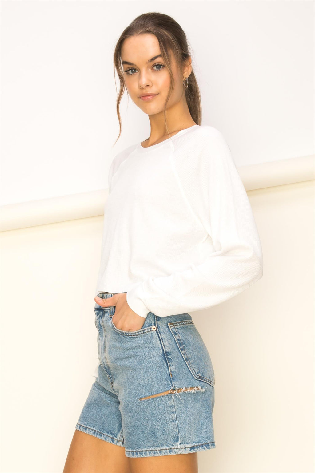 Thermal Raglan Knit Miss Cozy Top - Closet Space