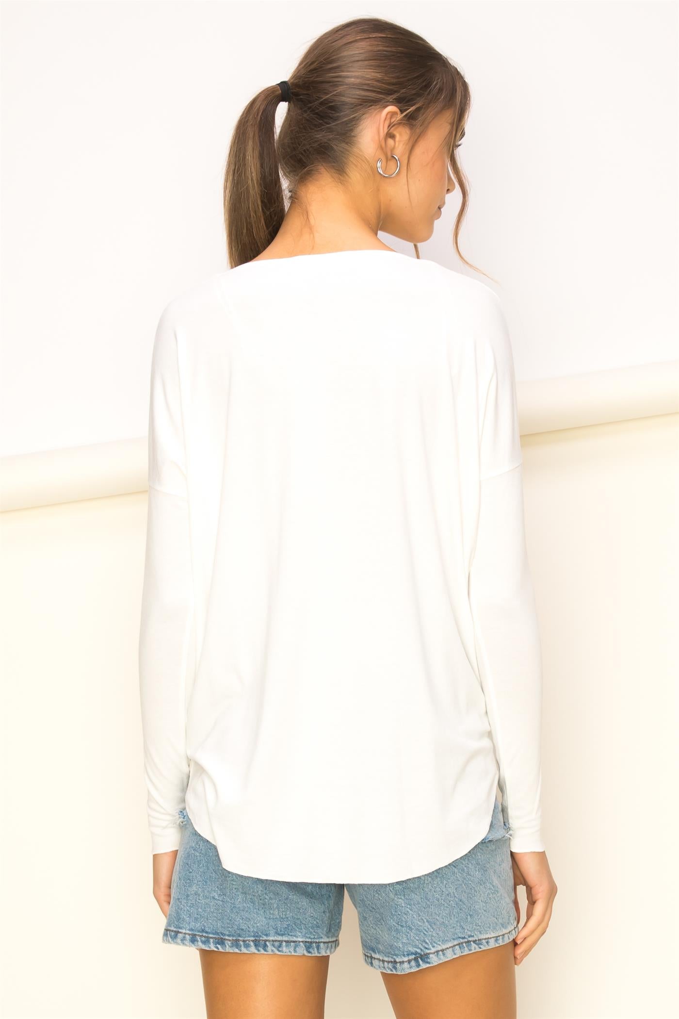 High Low Cross Stretch Knit Bodysuit - Closet Space