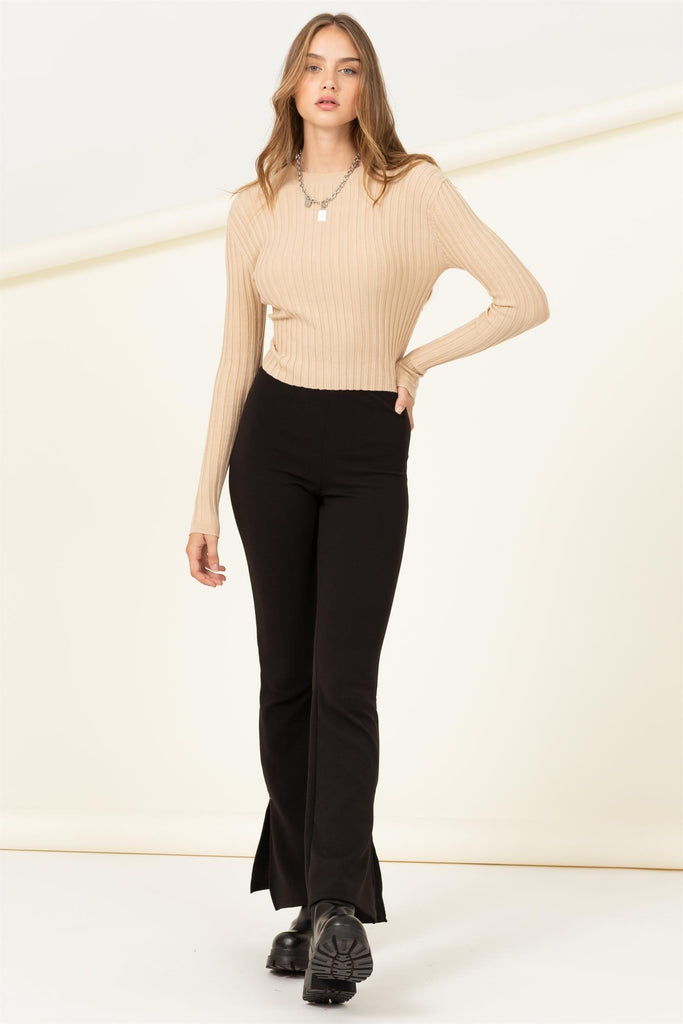 Twist Back Ribbed Knit Sweater - Closet Space