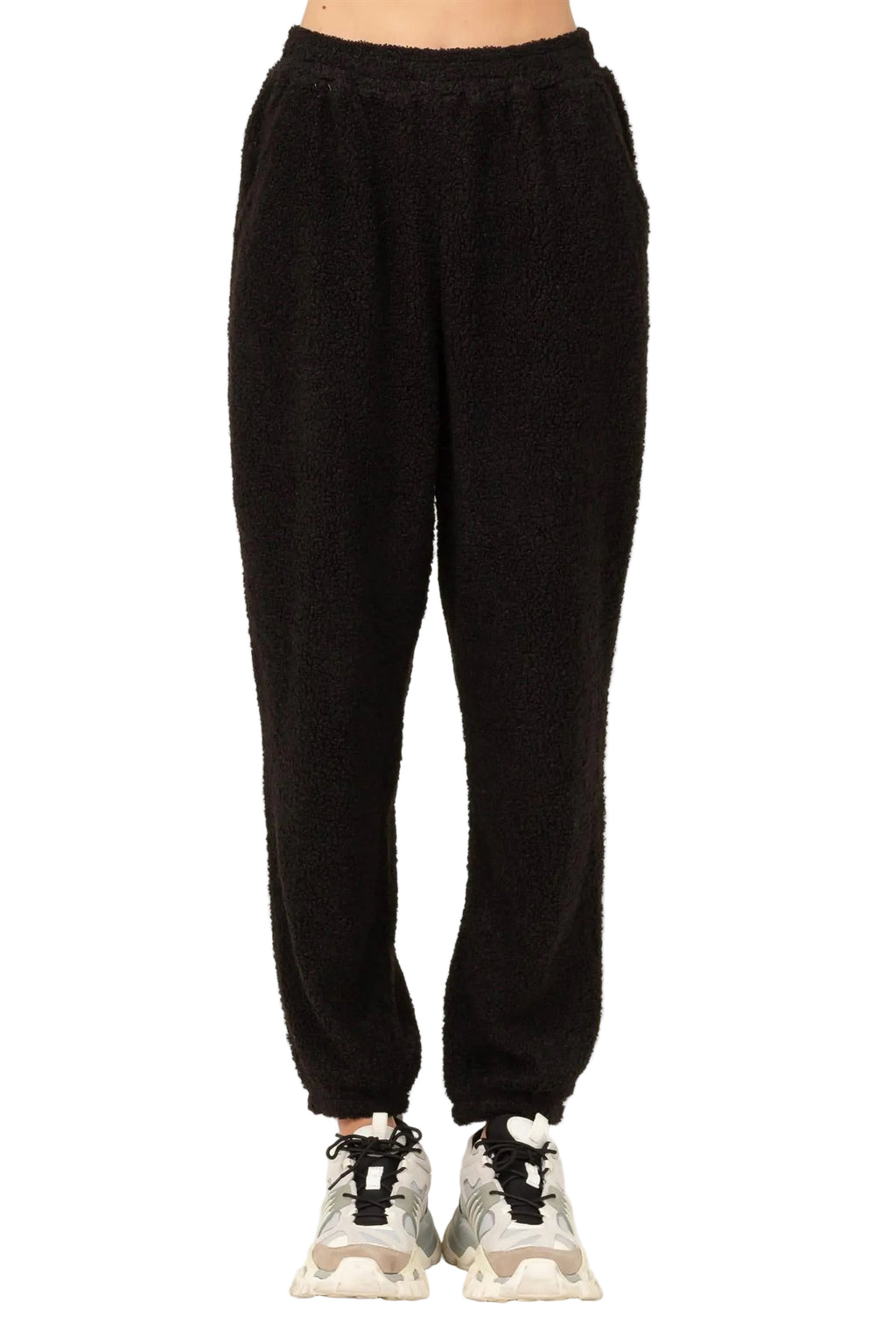 Elastic Waist Sherpa Jogger Pant - Closet Space