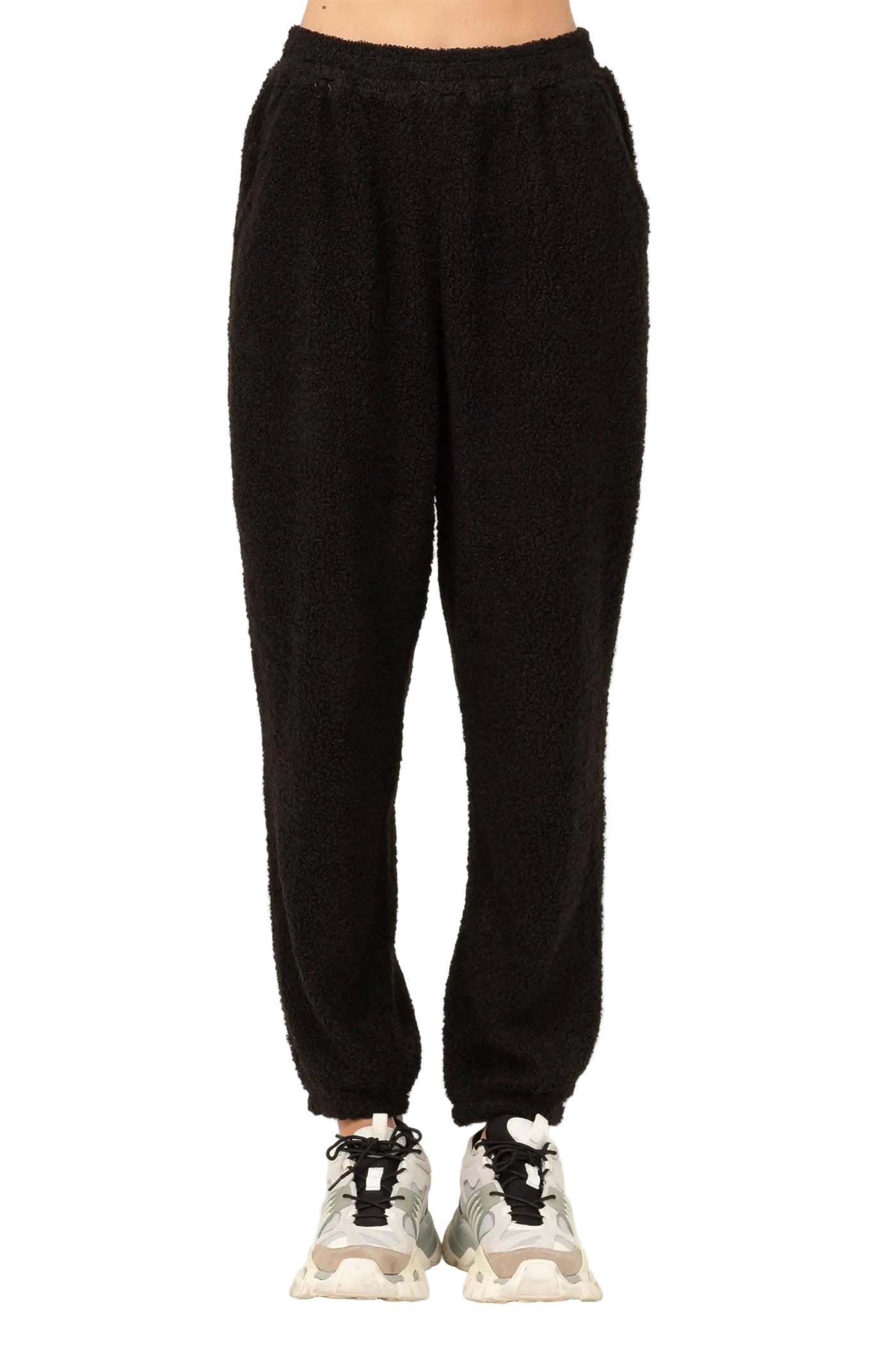 Elastic Waist Sherpa Jogger Pant - Closet Space
