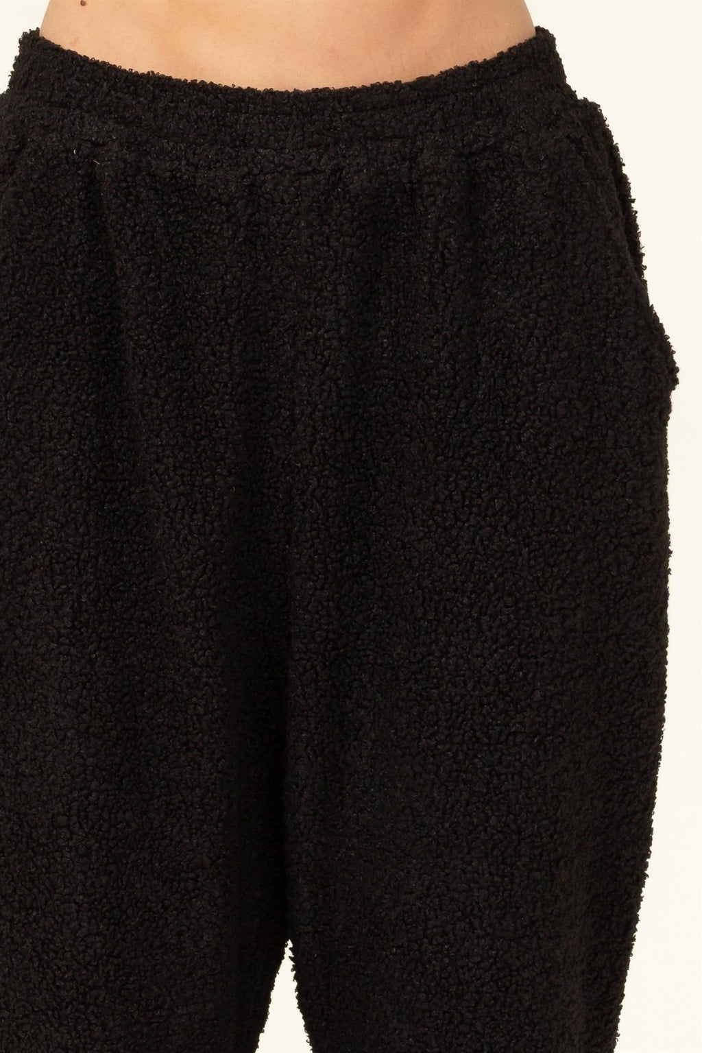 Elastic Waist Sherpa Jogger Pant - Closet Space