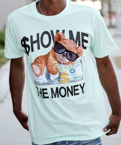 Show Me The Money Bear Crewneck T-Shirt - Closet Space