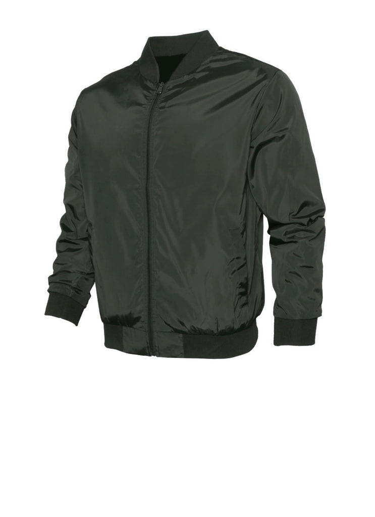 Zip Up Nylon Bomber Jacket - Closet Space