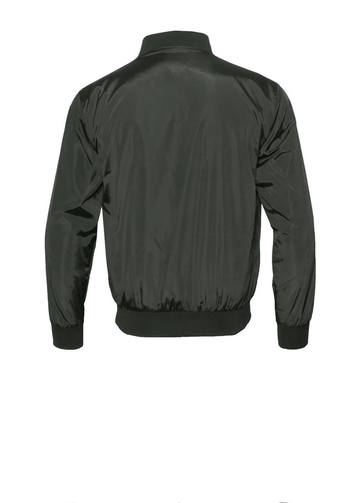 Zip Up Nylon Bomber Jacket - Closet Space