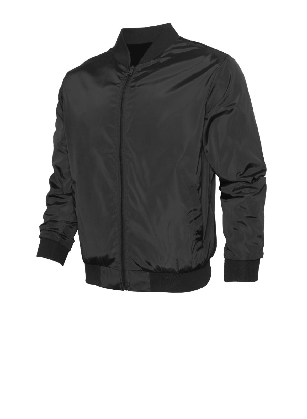 Zip Up Nylon Bomber Jacket - Closet Space