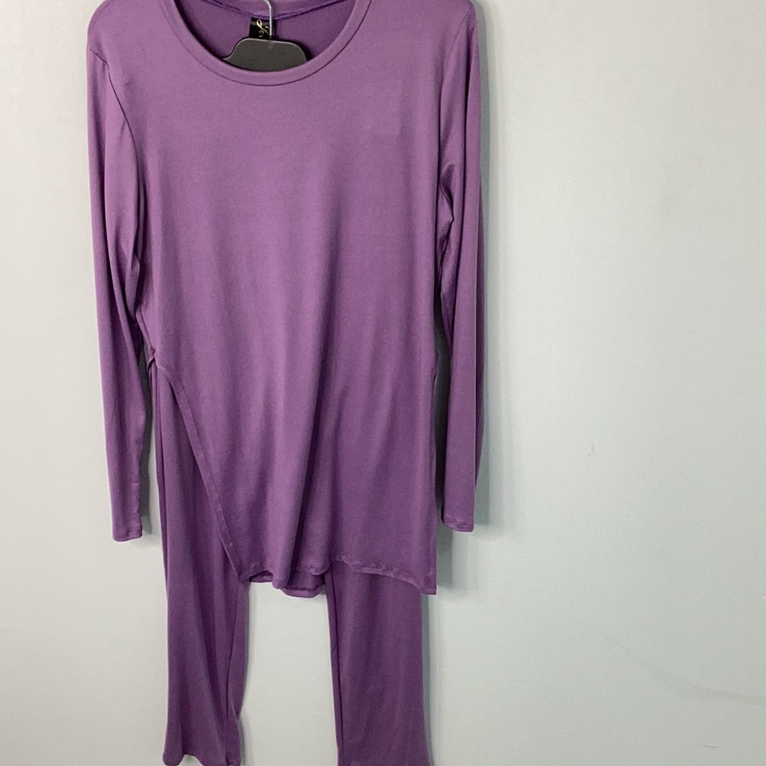 Curvy - 2 Piece Soft Knit Pant Set - Closet Space