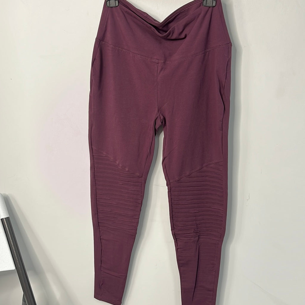 Curvy - Banded High Waist Moto Leggings - Closet Space