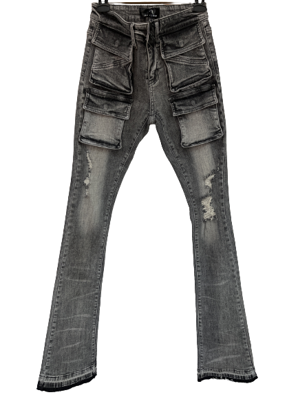 PURE REIGN Cargo Pocket Stacked Skinny Jeans - Closet Space