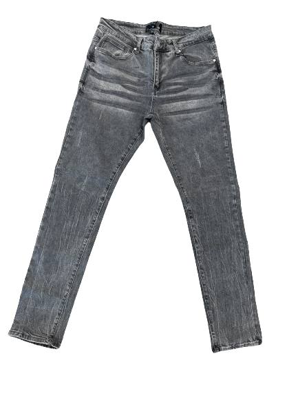 PURE REIGN Sandblast Distressed Stonewash Stacked Jeans - Closet Space