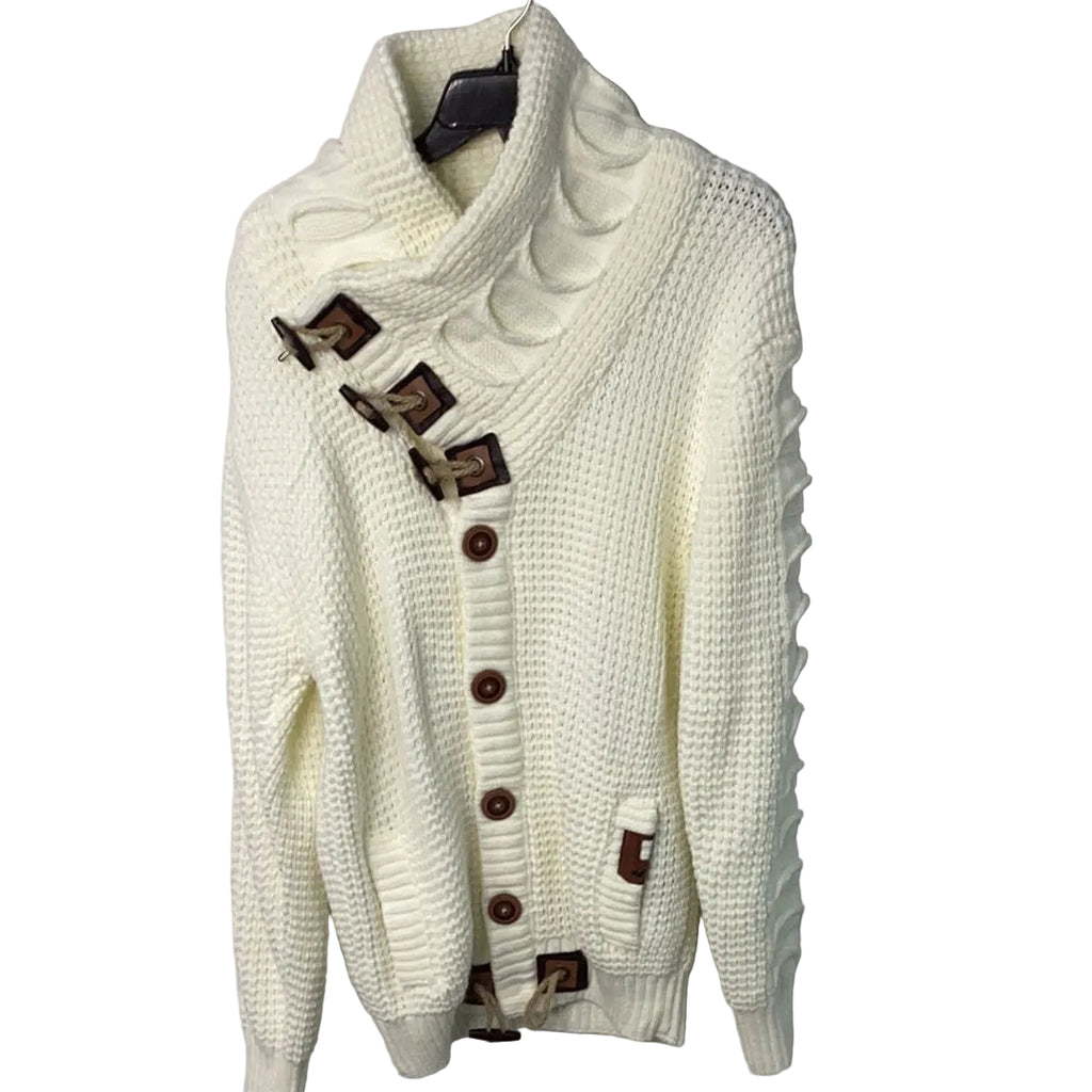 Cable Knit Cowl Neck Toggle Sweater - Closet Space